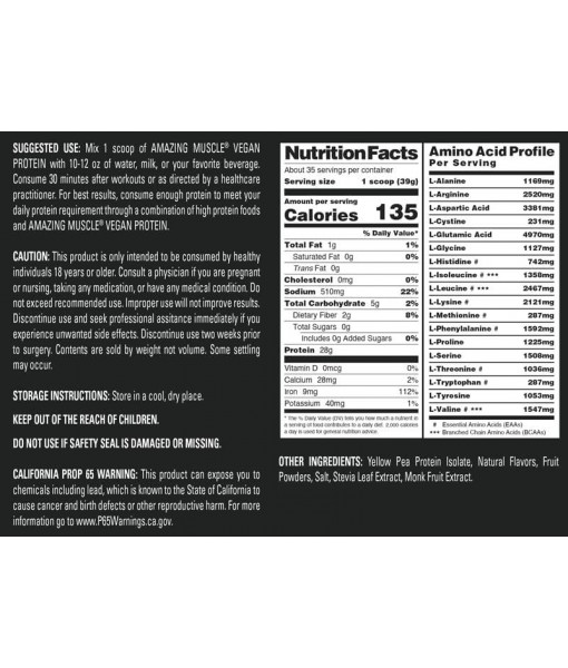 Vegan Protein Powder | 28 Grams Protein | 34 Servings | Zero Sugar | Yellow Pea Protein Isolate Supplement | Made in USA (3 Lb, Strawberry Banana)