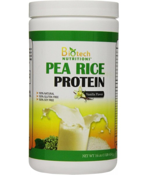Pure Non-GMO Pea Rice Protein, Vanilla, 16 Ounce