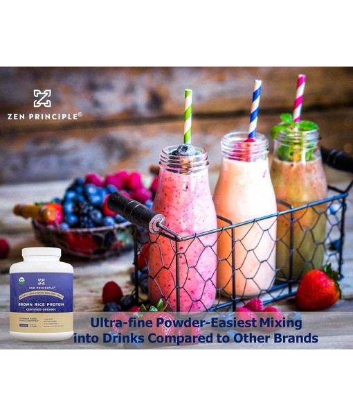 Zen Principle Organic Brown Rice Protein 6 LB. USDA Certified Organic. Unflavored. Non-GMO. Vegan.