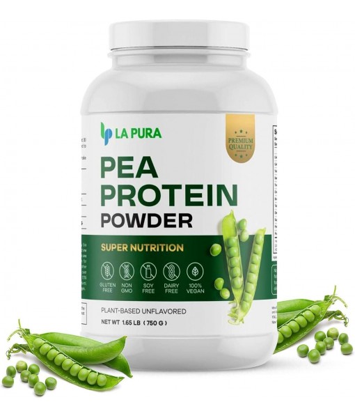 LaPura 100% Vegan Pea Protein Powder - 1.65LB, Unflavored Plant-Based Protein Powder with 20g Protein, Easy to Digest, Gluten Free, Non-GMO, No Additives for Optimal Nutrition