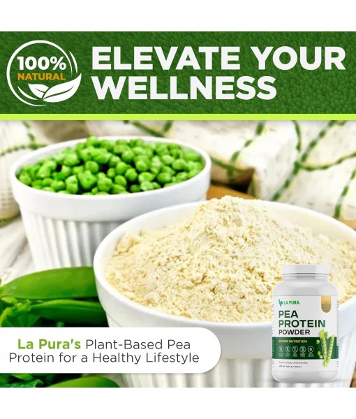 LaPura 100% Vegan Pea Protein Powder - 1.65LB, Unflavored Plant-Based Protein Powder with 20g Protein, Easy to Digest, Gluten Free, Non-GMO, No Additives for Optimal Nutrition