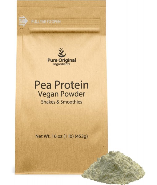 PURE ORIGINAL INGREDIENTS Pea Vegan Protein Powder (1 lb) Gluten Free, from Yellow Peas
