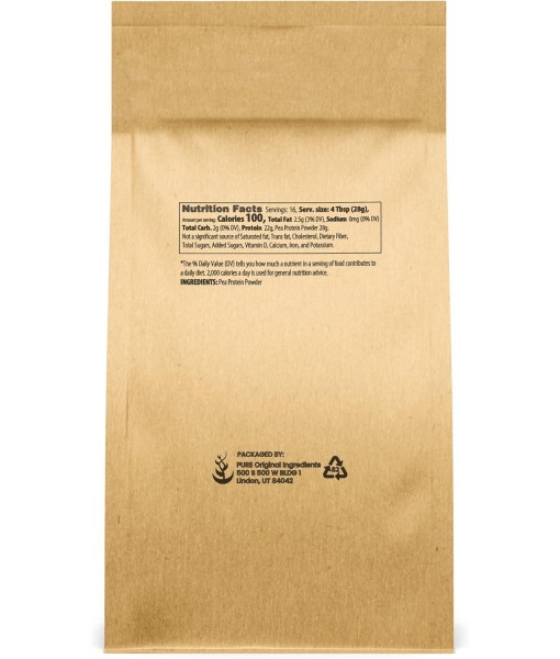PURE ORIGINAL INGREDIENTS Pea Vegan Protein Powder (1 lb) Gluten Free, from Yellow Peas