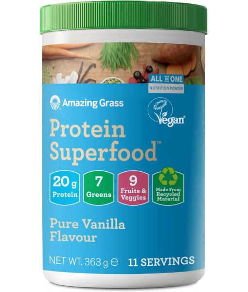 Amazing Grass PSF Powder, Pure Vanilla, 11 Servings (Old Version)