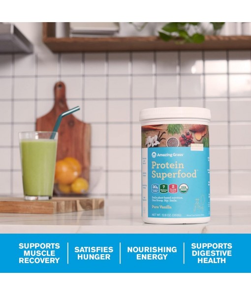 Amazing Grass PSF Powder, Pure Vanilla, 11 Servings (Old Version)