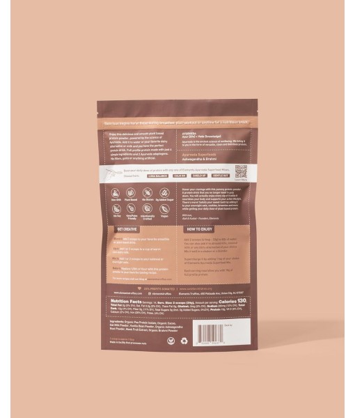 Elements Plant Based Vegan Chocolate Protein Powder - Meal Replacement Shake Made from Pure Organic Yellow Peas & Raw Cacao - Keto, Dairy Free, Soy Free, Paleo, and Non-GMO - 1lb - 14 Servings