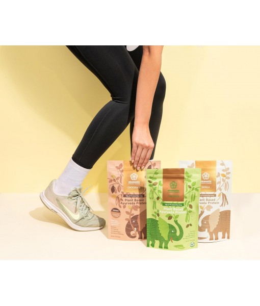 Elements Plant Based Vegan Chocolate Protein Powder - Meal Replacement Shake Made from Pure Organic Yellow Peas & Raw Cacao - Keto, Dairy Free, Soy Free, Paleo, and Non-GMO - 1lb - 14 Servings