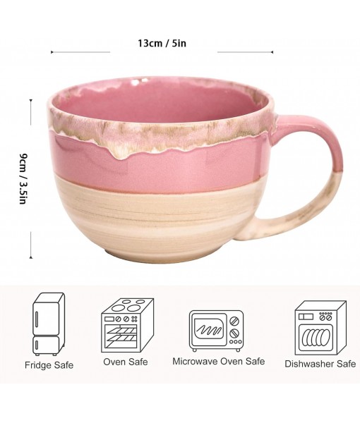 hengshukeji 700ml Large Ceramic Coffee Mugs, Soup Bowls with Handles, Extra Large Tea Cup for Office and Home