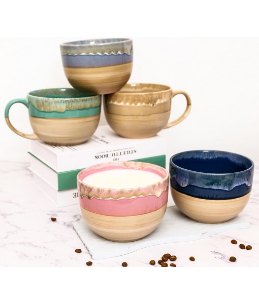 hengshukeji 700ml Large Ceramic Coffee Mugs, Soup Bowls with Handles, Extra Large Tea Cup for Office and Home