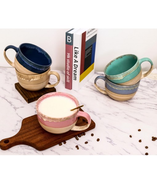 hengshukeji 700ml Large Ceramic Coffee Mugs, Soup Bowls with Handles, Extra Large Tea Cup for Office and Home