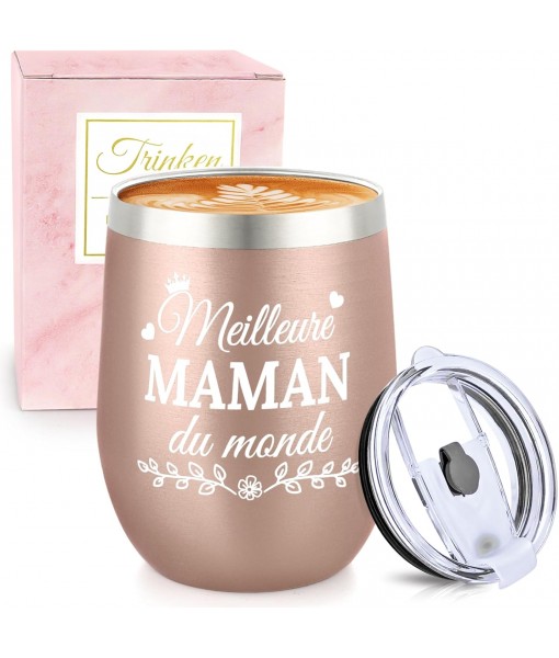 Miofula Mom Birthday Gift, 360ml Insulated Coffee Mug - Best Mom in the World, Mother's Day Christmas Gift for Mom, Stainless Steel Travel Mug for Hot and Cold Coffee, Milk and Tea