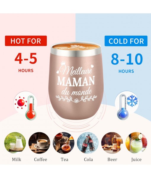 Miofula Mom Birthday Gift, 360ml Insulated Coffee Mug - Best Mom in the World, Mother's Day Christmas Gift for Mom, Stainless Steel Travel Mug for Hot and Cold Coffee, Milk and Tea