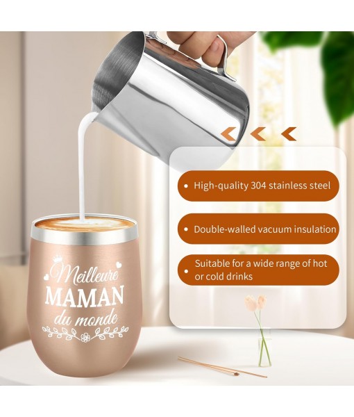 Miofula Mom Birthday Gift, 360ml Insulated Coffee Mug - Best Mom in the World, Mother's Day Christmas Gift for Mom, Stainless Steel Travel Mug for Hot and Cold Coffee, Milk and Tea