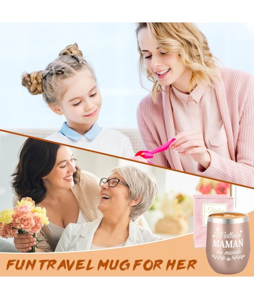 Miofula Mom Birthday Gift, 360ml Insulated Coffee Mug - Best Mom in the World, Mother's Day Christmas Gift for Mom, Stainless Steel Travel Mug for Hot and Cold Coffee, Milk and Tea