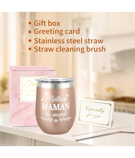 Miofula Mom Birthday Gift, 360ml Insulated Coffee Mug - Best Mom in the World, Mother's Day Christmas Gift for Mom, Stainless Steel Travel Mug for Hot and Cold Coffee, Milk and Tea