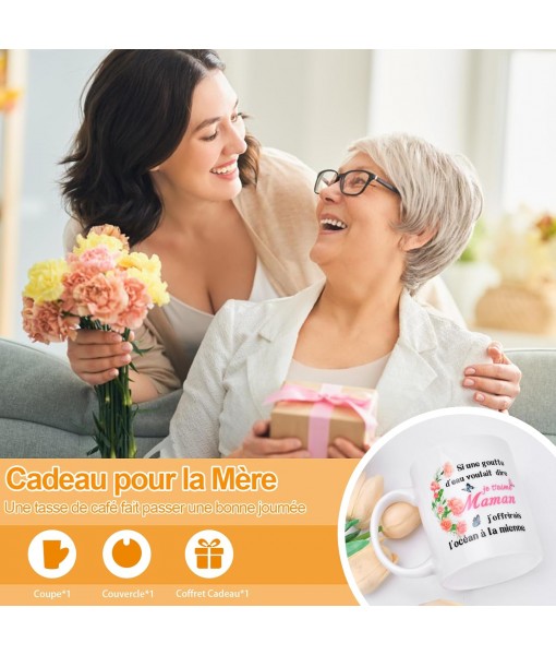 Gift Idea for Mom Coffee Mug 350 ml, Original Christmas Gift Grandma Birthday Mug Tea Cup Gift for Women for Mother's Day Friends Valentine's Day Grandmother