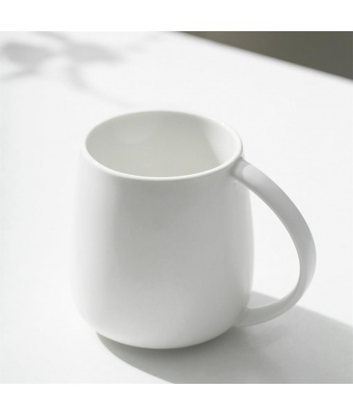 TREEWOO 380ml Large Capacity Classic Ceramic Mugs Nordic Matte Finish with Handle for Home Office Men Women (White)