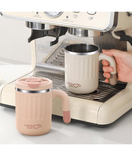 Kytpyi Insulated Mug, Coffee Insulated Mug, 480ml Leakproof Insulated Mug with Straw Lid for Coffee Drinks, Anti-scald Stainless Steel Insulated Cup for Home Office Travel (Pink)