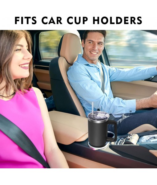 HNCY Insulated Mug with 2-in-1 Lid, 1180ML Coffee Thermos with Straw and Handle, Stainless Steel Insulated Mug, Travel Mug Tumbler Insulated Cup with Straw Termos