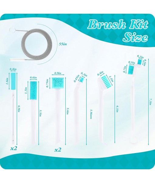 10PC Ice Maker Cleaning Brush Set,Countertop Ice Maker Cleaner - 2Pcs 55in Long Tube&Pipe Brush Nylon Bristles with 8Pcs Crevice Cleaning Brush