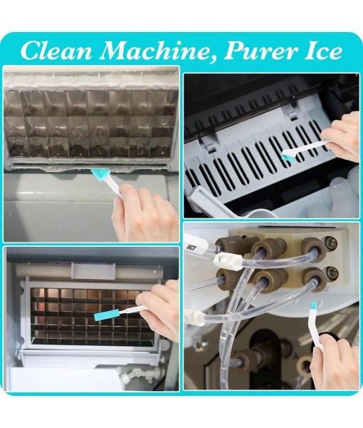 10PC Ice Maker Cleaning Brush Set,Countertop Ice Maker Cleaner - 2Pcs 55in Long Tube&Pipe Brush Nylon Bristles with 8Pcs Crevice Cleaning Brush