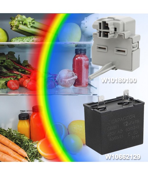 2319792 W10197428 W10189190 TSD2 Refrigerator Start Device Combination W10662129 Capacitor Compatible with whirlpool kenmore electrolux Refrigerator zer Compatible 241527803 241941003 2255198 12vf