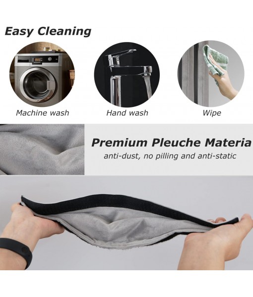 3PCS Refrigerator Door Handle Covers Kitchen Decor Keep Appliance Clean Anti-Static Stains for Fridge Dishwashers Velvet (Grey)