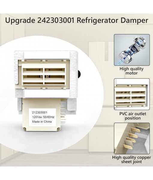 2025 Upgrade 242303001 Refrigerator Damper Assembly - Air Damper Control Compatible with Frigidaire & Crosley White Models Replaces 3016452, AP5788340, PS8746718, EAP8746718 - Fits DFH, FFE, FFH, FFS
