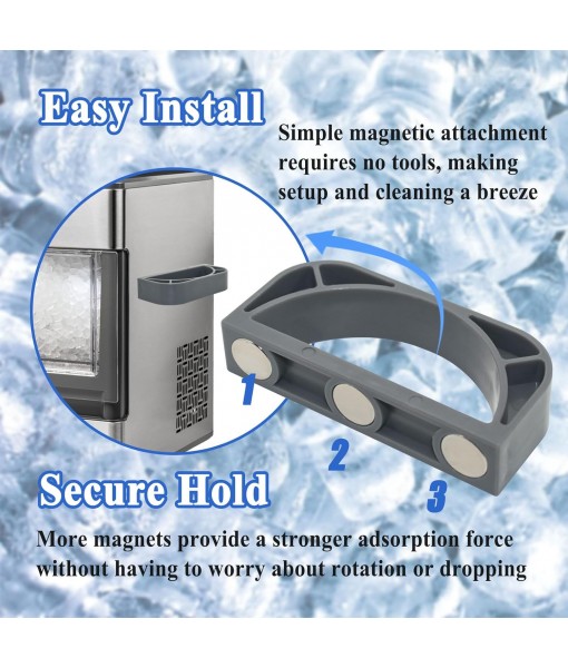 2Pcs Magnetic Ice Maker Scoop Holder Replacement, for Opal 1.0&2.0 Ice Maker, Grey