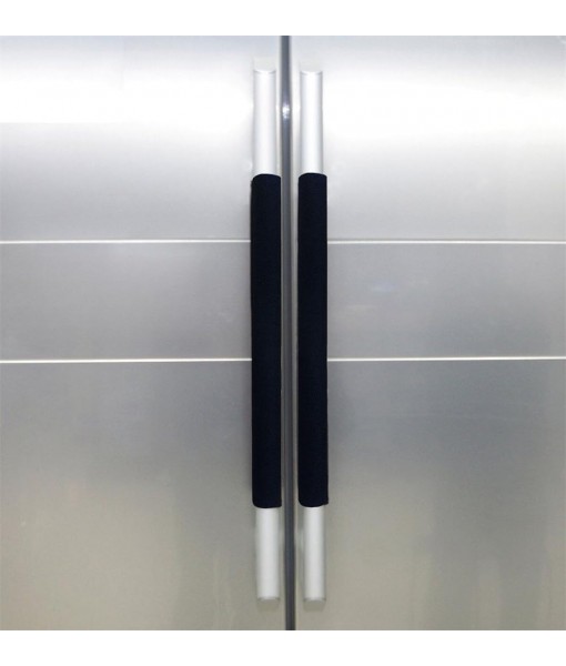2 PCS Refrigerator Door Handle Covers Kitchen Appliance Decor Handles Anti-Skid Anti-Static Protector Fridge, Dishwasher Oven Keep Off Fingerprints,Food Stains （Black）