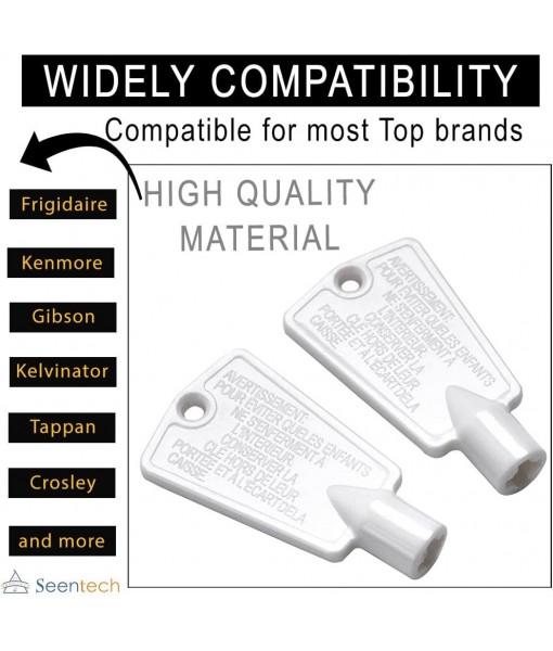 297147700 Door Key by Seentech - Compatible with Frigidaire Kenmore Elec-trolux zer Refrigerator – Replaces: AP4301346 PS1991481 216702900, 06599905, 08037402, 1259502 (Pack 2)