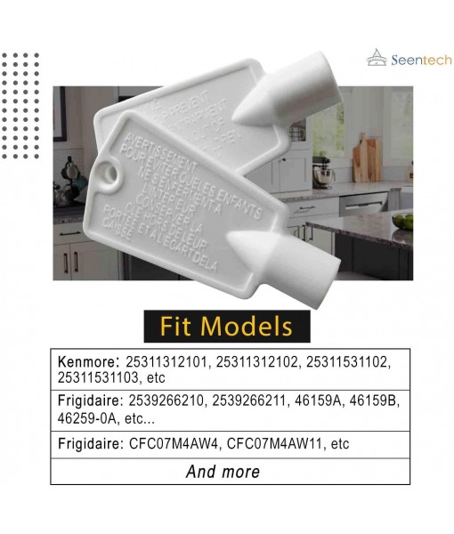 297147700 Door Key by Seentech - Compatible with Frigidaire Kenmore Elec-trolux zer Refrigerator – Replaces: AP4301346 PS1991481 216702900, 06599905, 08037402, 1259502 (Pack 2)