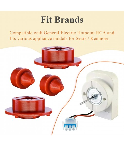 2 Pcs WR02X12008 Refrigerator Evaporator Fan Motor Grommet, 2 Pcs WR02X10540 WR02X11329 Refrigerator Grommet Lid Bumper, Fit for GE & Hotpoint Refrigerators and zer