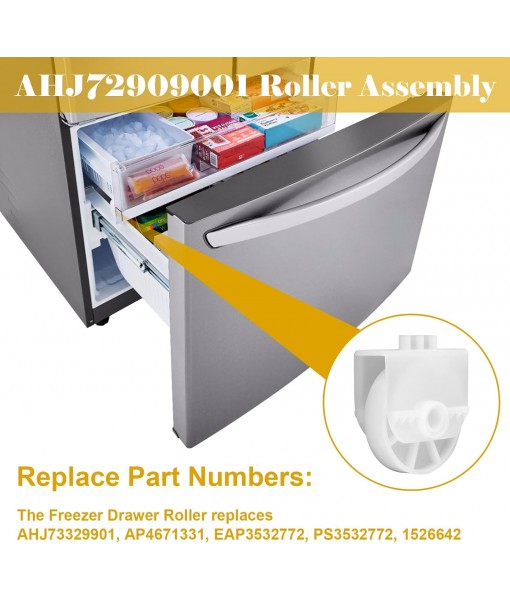 2 pcs AHJ72909001 Refrigerator zer Drawer Roller Replacement for LG/Kenmore, Replaces Part AHJ73329901 AP4671331, zer Tray Roller