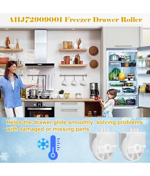 2 pcs AHJ72909001 Refrigerator zer Drawer Roller Replacement for LG/Kenmore, Replaces Part AHJ73329901 AP4671331, zer Tray Roller