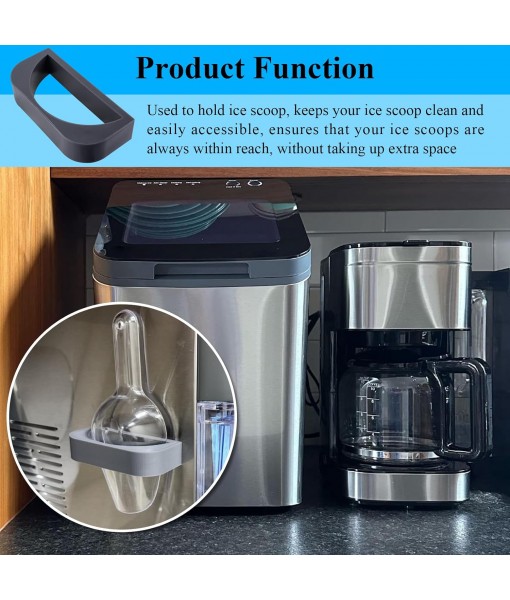 1 Pc Grey Upgrade Powerful Magnetic Ice Scoop Holder, Adjustable Multi-Angle, Compatible with Ge Opal Nugget Ice Maker 1.0 & 2.0, Fit for Use on Any Metal Surface, Scoop and Ice Maker Not Included