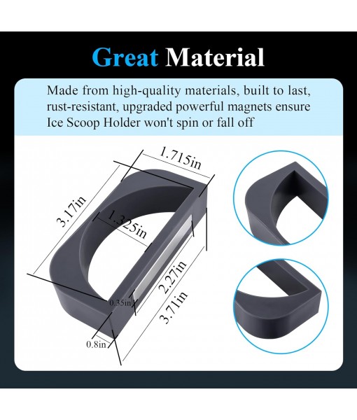 1 Pc Grey Upgrade Powerful Magnetic Ice Scoop Holder, Adjustable Multi-Angle, Compatible with Ge Opal Nugget Ice Maker 1.0 & 2.0, Fit for Use on Any Metal Surface, Scoop and Ice Maker Not Included