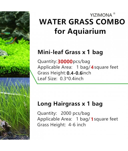 Aquarium Plant S.e,e,ds. not Fish Tank Aritificial Plastic Plant,10gram Mini-Leaf+8grame Long Hair Grass Fresh Water Carpet Decor