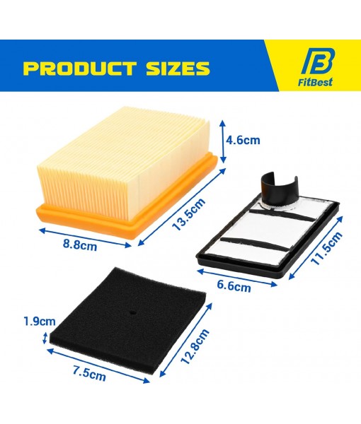 FitBest Air Filter Tune Up Kit for Stihl BR350 BR430 BR450 BR450C-EF SR430 SR450 Backpack Blower, Replacement Air Filter 4223-141-0300 with Fuel Filter & Spark Plug