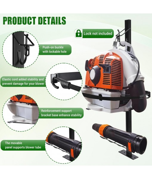 CAROD Backpack Blower Rack for Trailer, Steel Leaf Backpack Blower Holder for Open and Enclosed Lawn Landscape Trailer Truck, Height Adjustable Holding Base Fit 16-25 Blowers