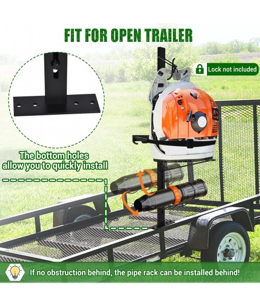 CAROD Backpack Blower Rack for Trailer, Steel Leaf Backpack Blower Holder for Open and Enclosed Lawn Landscape Trailer Truck, Height Adjustable Holding Base Fit 16-25 Blowers