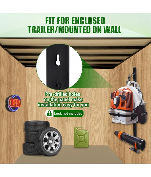 CAROD Backpack Blower Rack for Trailer, Steel Leaf Backpack Blower Holder for Open and Enclosed Lawn Landscape Trailer Truck, Height Adjustable Holding Base Fit 16-25 Blowers