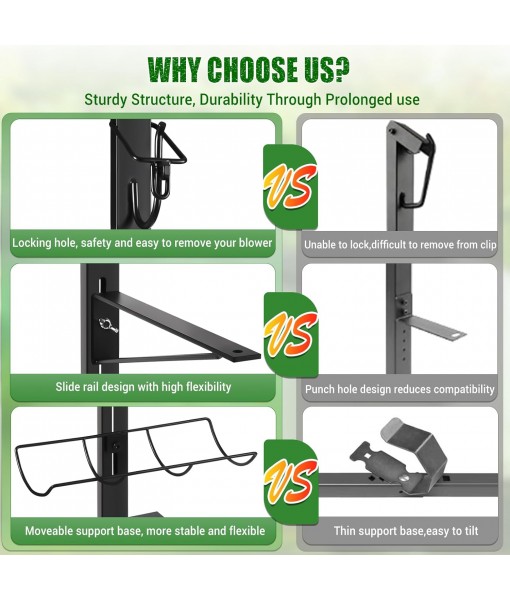 CAROD Backpack Blower Rack for Trailer, Steel Leaf Backpack Blower Holder for Open and Enclosed Lawn Landscape Trailer Truck, Height Adjustable Holding Base Fit 16-25 Blowers