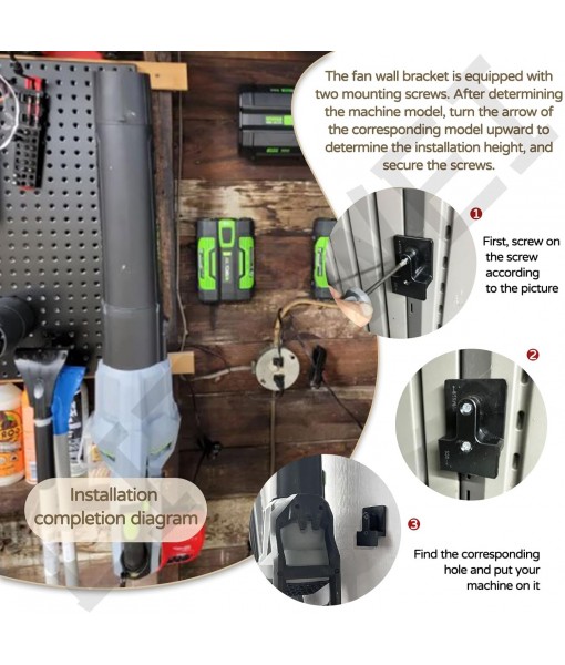 Blower Wall Mount/Mounting Bracket for EGO Leaf Blower 530, 615, 650, LB5300 Wall Hanger, Plastic Wall Holder Wall Bracket for Hanging Leaf Blower