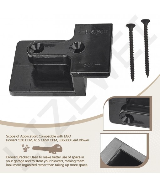 Blower Wall Mount/Mounting Bracket for EGO Leaf Blower 530, 615, 650, LB5300 Wall Hanger, Plastic Wall Holder Wall Bracket for Hanging Leaf Blower