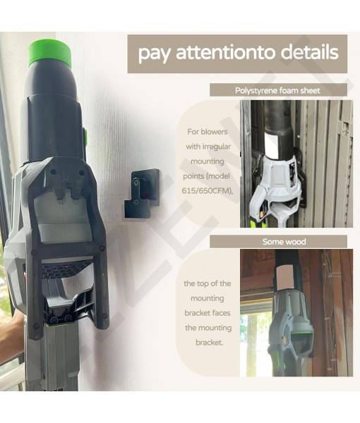 Blower Wall Mount/Mounting Bracket for EGO Leaf Blower 530, 615, 650, LB5300 Wall Hanger, Plastic Wall Holder Wall Bracket for Hanging Leaf Blower