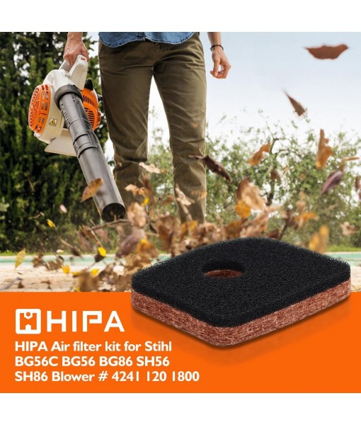 Hipa BG56C Air Filter Tune Up Kit for STHIL BG56 BG66 BG86 BG86CE BG86Z BG86CEZ SH56 SH56C SH86 SH86C BR200 Leaf Blower Parts with Fuel Filter Spark Plug Prime Bulb