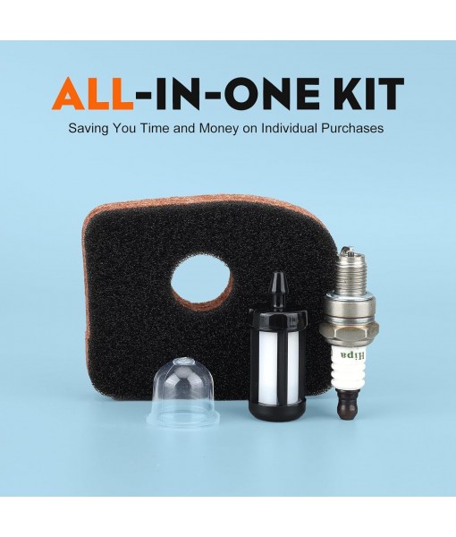 Hipa BG56C Air Filter Tune Up Kit for STHIL BG56 BG66 BG86 BG86CE BG86Z BG86CEZ SH56 SH56C SH86 SH86C BR200 Leaf Blower Parts with Fuel Filter Spark Plug Prime Bulb