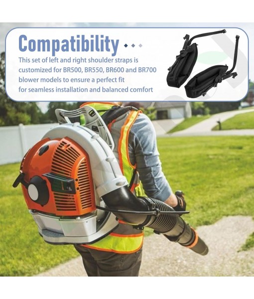 Blower Harness Straps 4282-710-9020 4282-710-9030 Left/Right Both Shoulder Straps (w/Fixing Screw HGR0384) Compatible with Stihl BR500 BR550 BR600 BR700