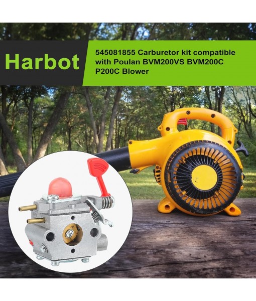 BVM200VS Carburetor for Poulan Pro BVM200C P200C GBV325 P325 Carb Kit Craftsman 25CC Leaf Blower Parts 545081855 WT-875A WT-875